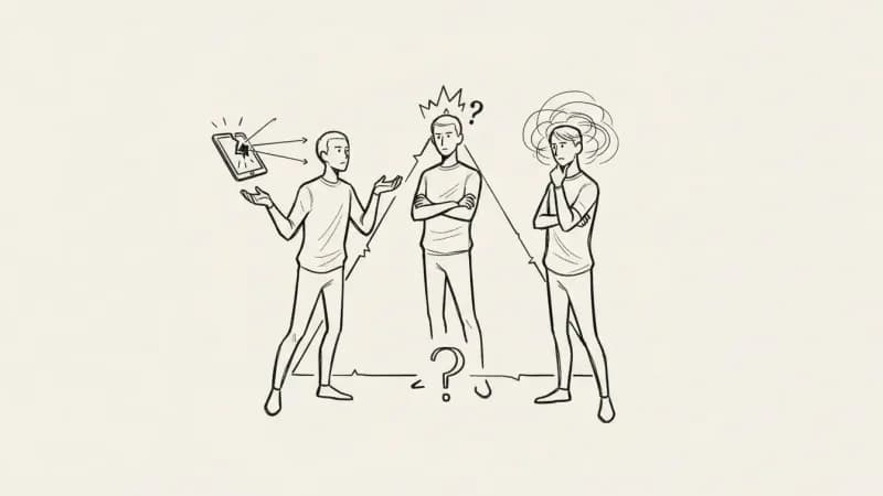 Artists debating AI impact - discussion group sketch