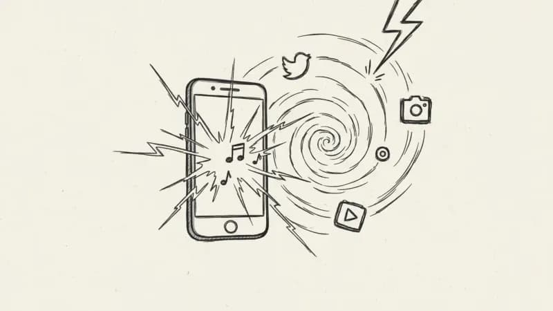 Boomy social media music - minimalist phone sketch