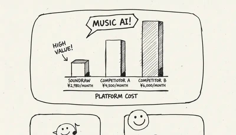 Cost comparison chart with competitor platforms
