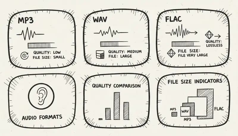 Audio format quality comparison chart