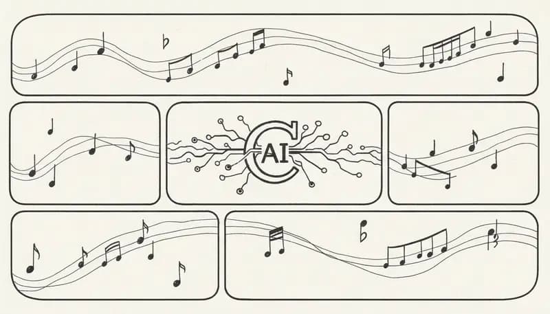 Copyright symbol with AI neural network visualization