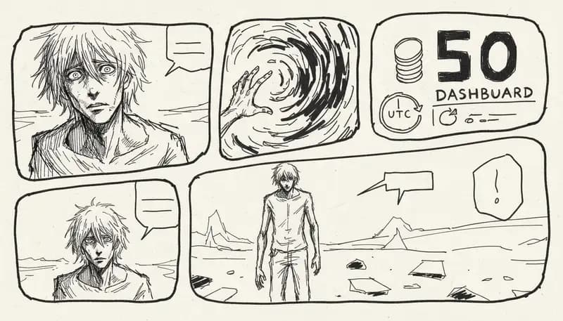 Suno AI credit counter interface showing daily free credits balance - clean dashboard UI