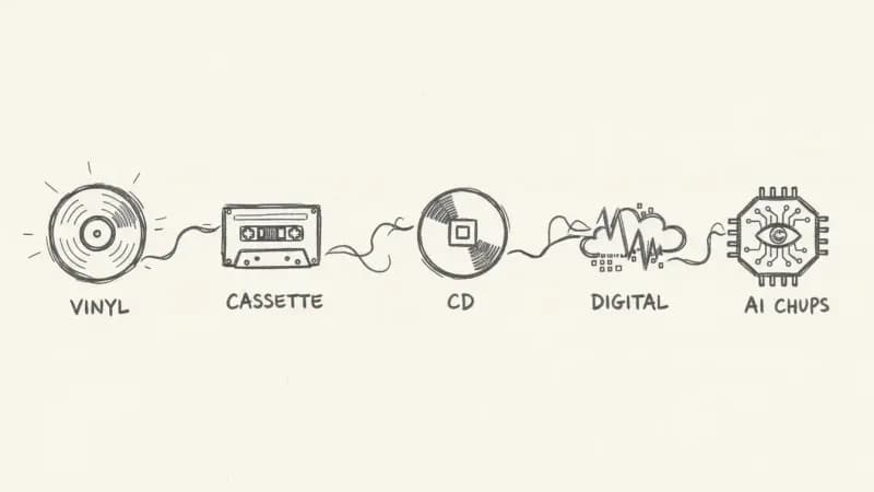 Music industry evolution timeline - from vinyl to AI