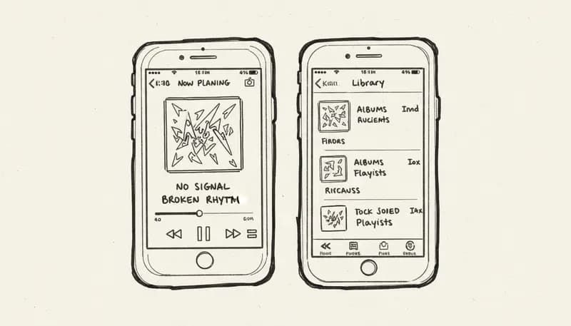 iOS app interface comparison