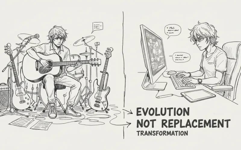 Music industry job transformation - evolving roles sketch