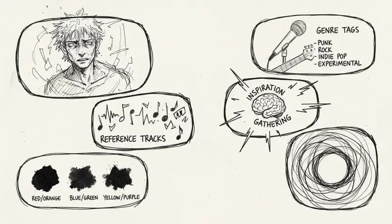 AI-powered music moodboard interface