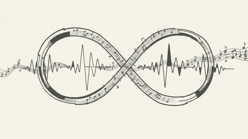 Mubert streaming music concept - infinite loop sketch