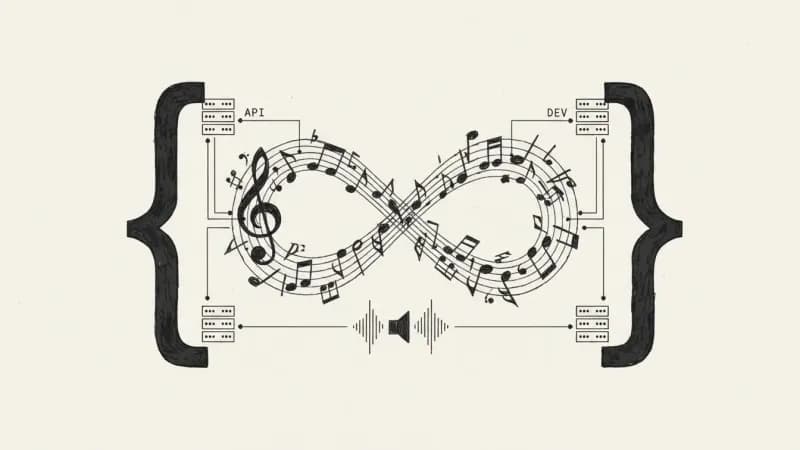 Mubert streaming concept - minimalist illustration