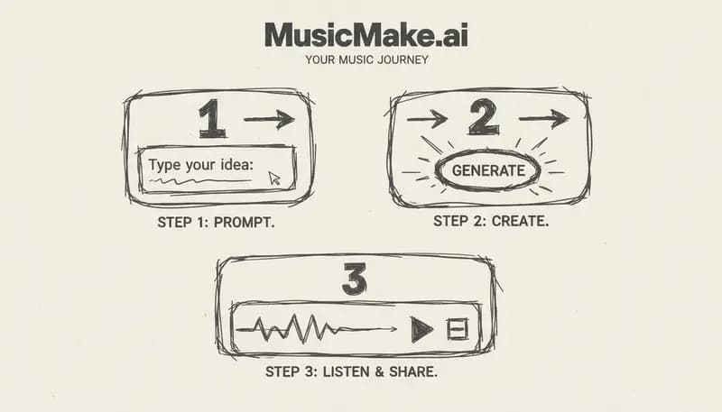 MusicMake.ai beginner-friendly AI music generator interface