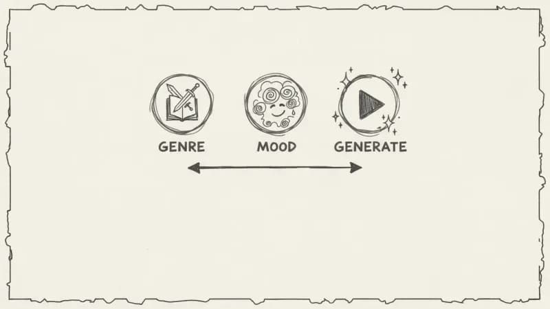 MusicMake.ai simple interface - beginner-friendly design sketch