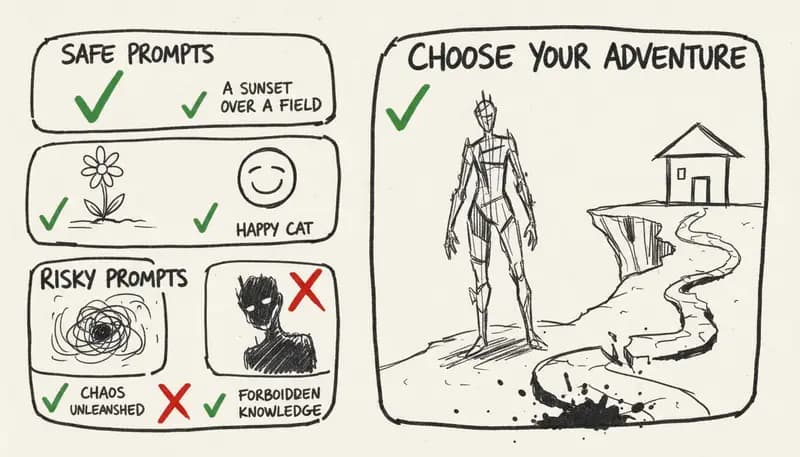 Safe vs risky prompt examples