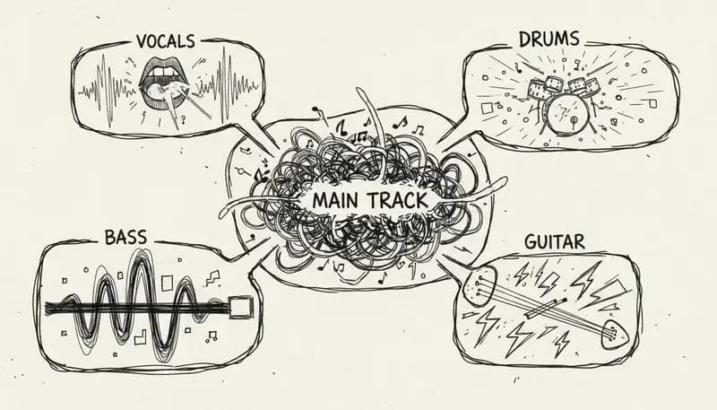 Stem separation quality visualization