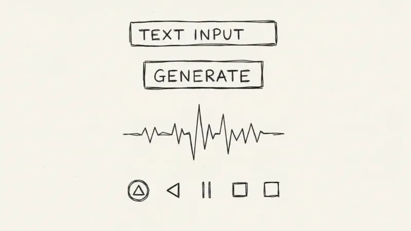 Suno AI song generator interface - minimalist sketch
