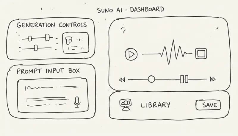 Suno AI interface with generation controls