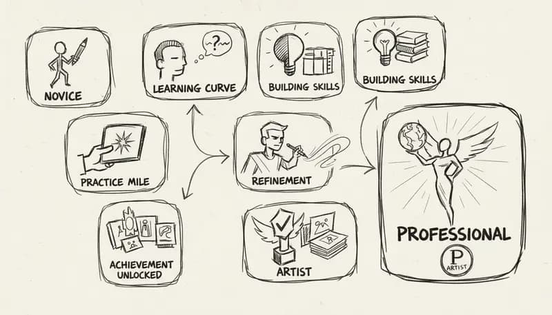 User journey from beginner to professional