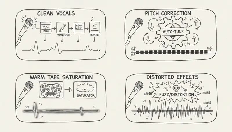 Vocal processing chain comparison