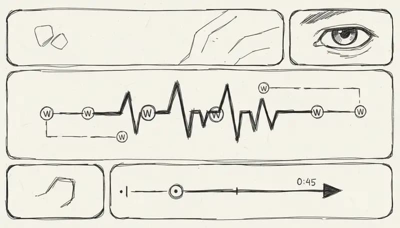 Audio waveform showing watermark placement intervals