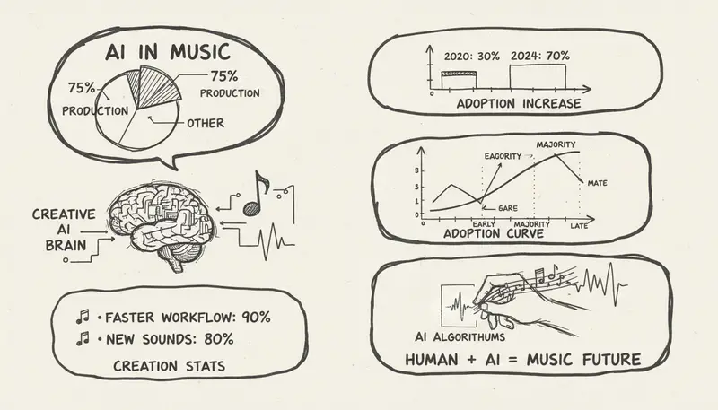 AI usage in music production statistics