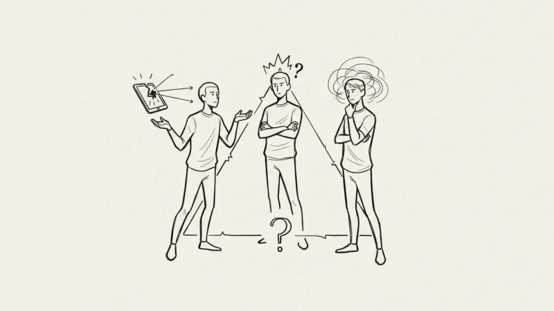 Artists debating AI impact - discussion group sketch