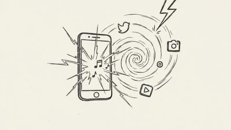 Boomy social media music - minimalist phone sketch