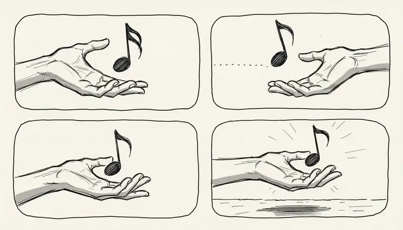 Diagram showing AI music generation process and copyright ownership flow - flowchart visualization with green checkmarks