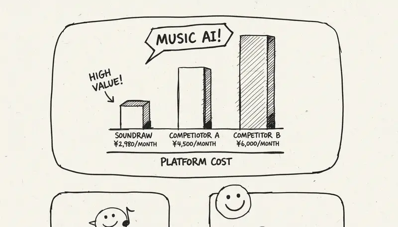 Cost comparison chart with competitor platforms