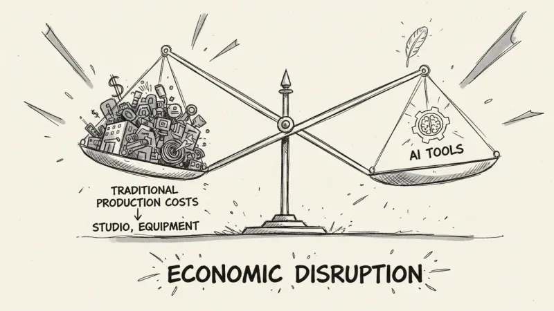 Economic scales shifting - traditional vs AI music production