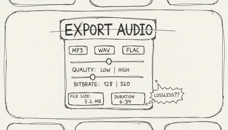 Export options and quality comparison chart