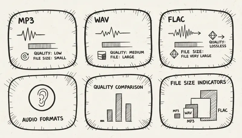 Audio format quality comparison chart