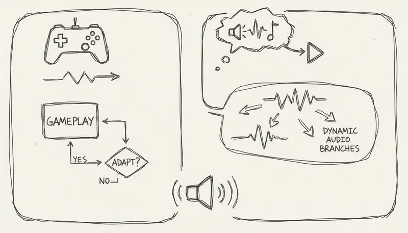 Dynamic game music adaptation flowchart