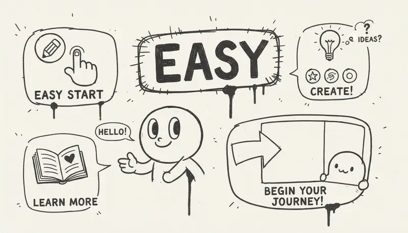 Friendly AI music interface designed for beginners - welcoming design