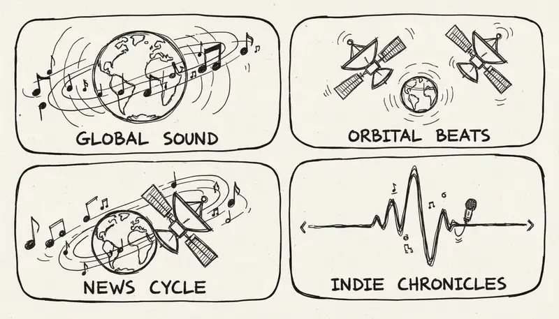 Global news network visualization with world map and copyright symbols across continents - international news aesthetic