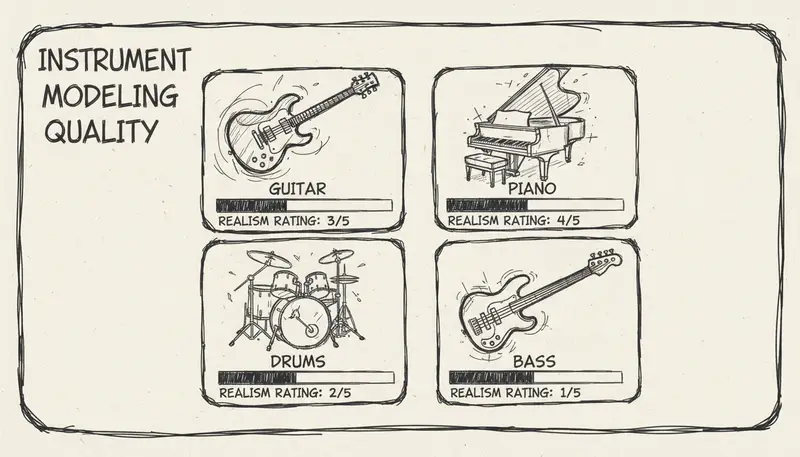Instrument realism comparison chart