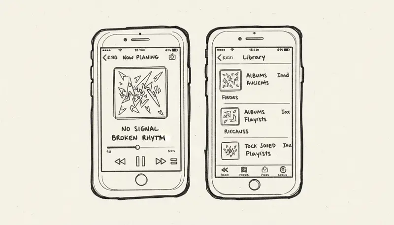 iOS app interface comparison