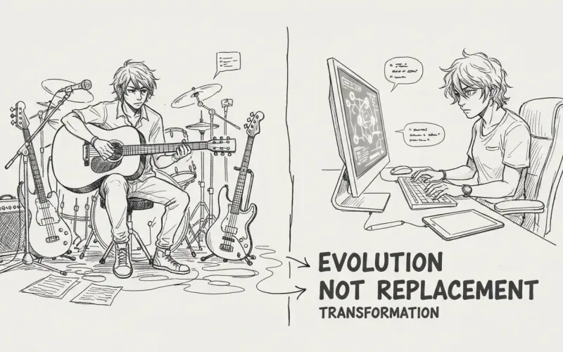 Music industry job transformation - evolving roles sketch