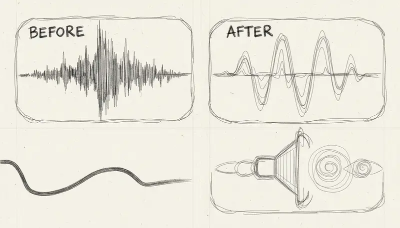 Mastering quality comparison waveforms