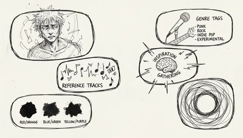 AI-powered music moodboard interface