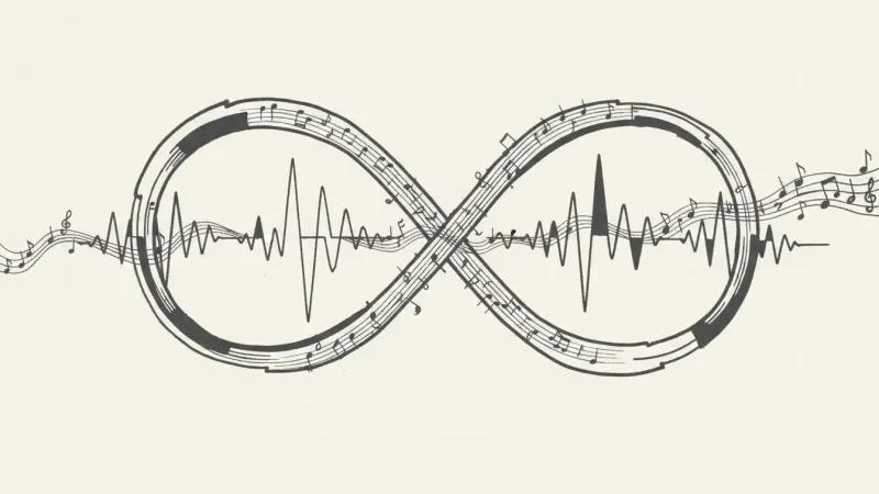 Mubert streaming music concept - infinite loop sketch