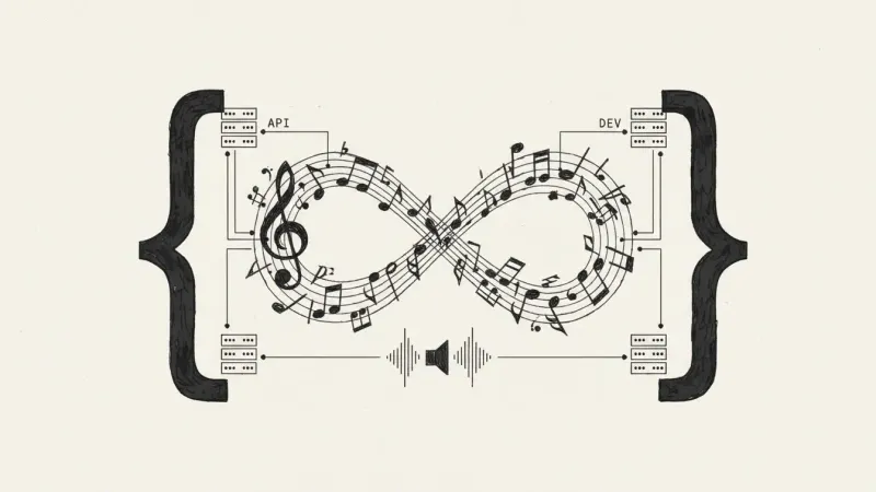 Mubert streaming concept - minimalist illustration