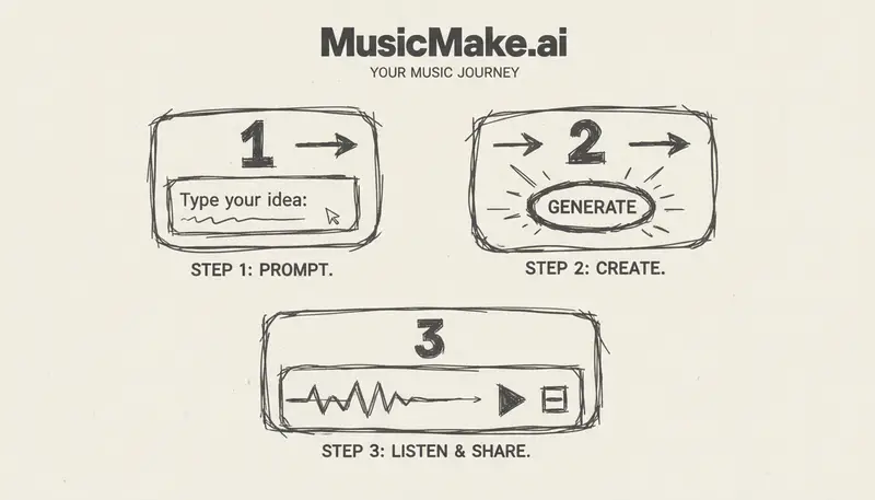 MusicMake.ai beginner-friendly AI music generator interface