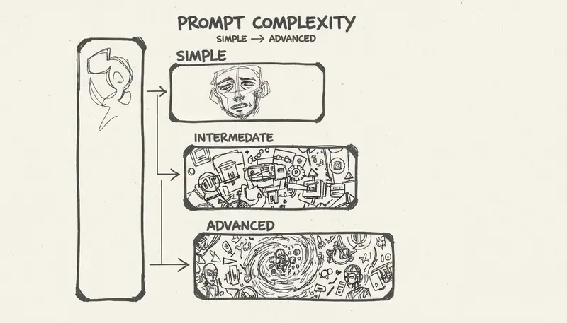 Prompt complexity progression chart