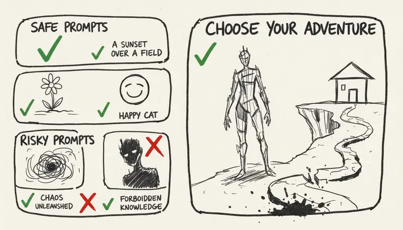 Safe vs risky prompt examples