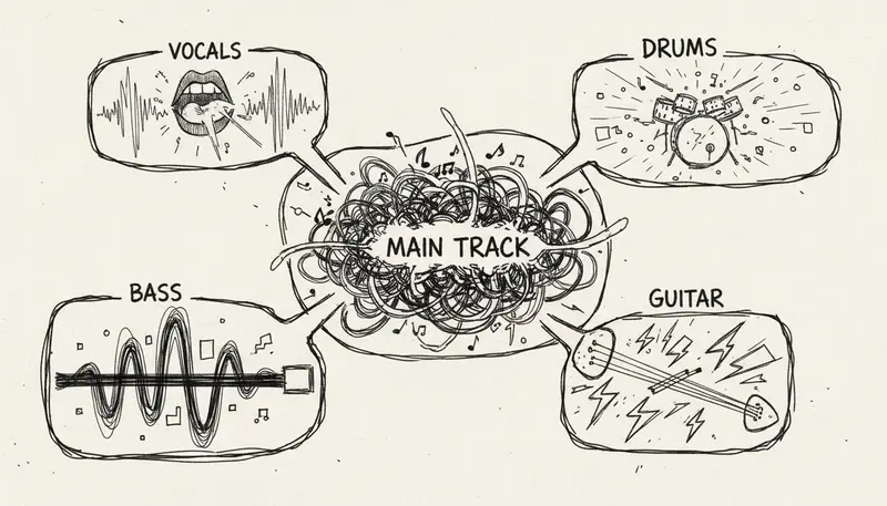 Stem separation quality visualization