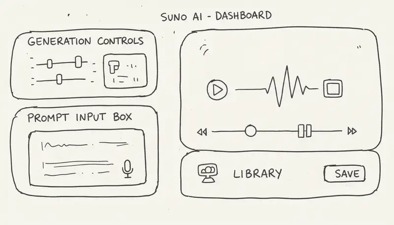 Suno AI interface with generation controls