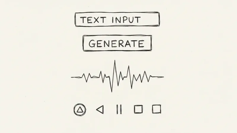 Suno AI song generator interface - minimalist sketch