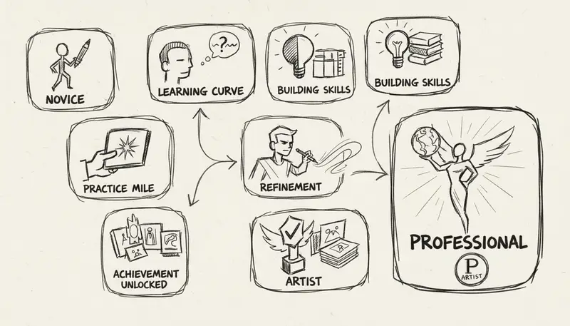 User journey from beginner to professional