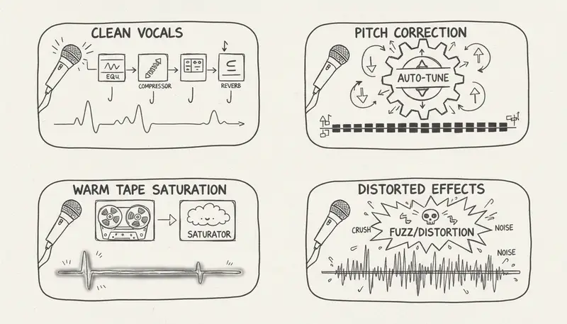 Vocal processing chain comparison