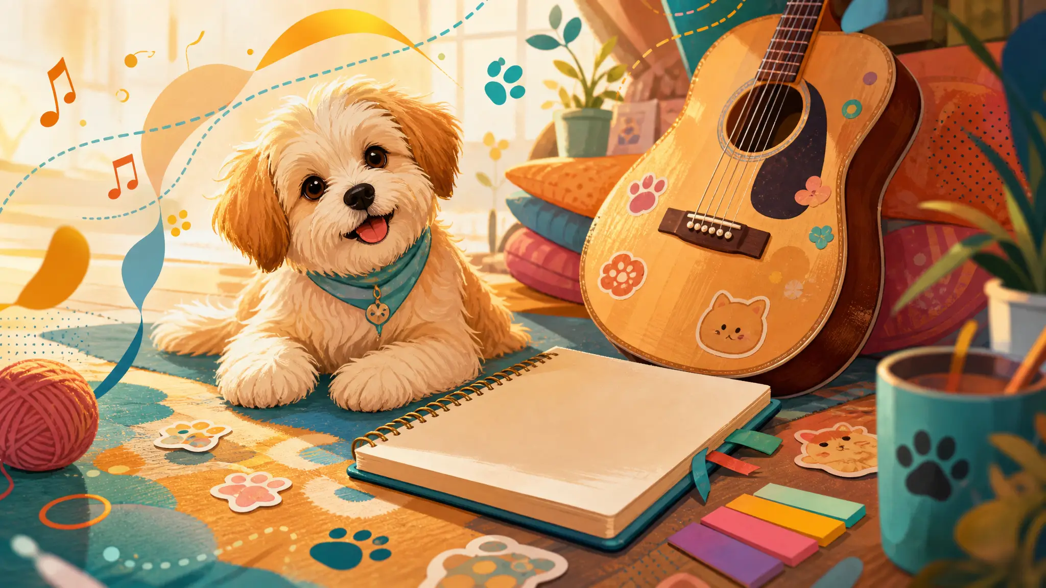 Atmospheric poster for the Pet Acrostic Song template