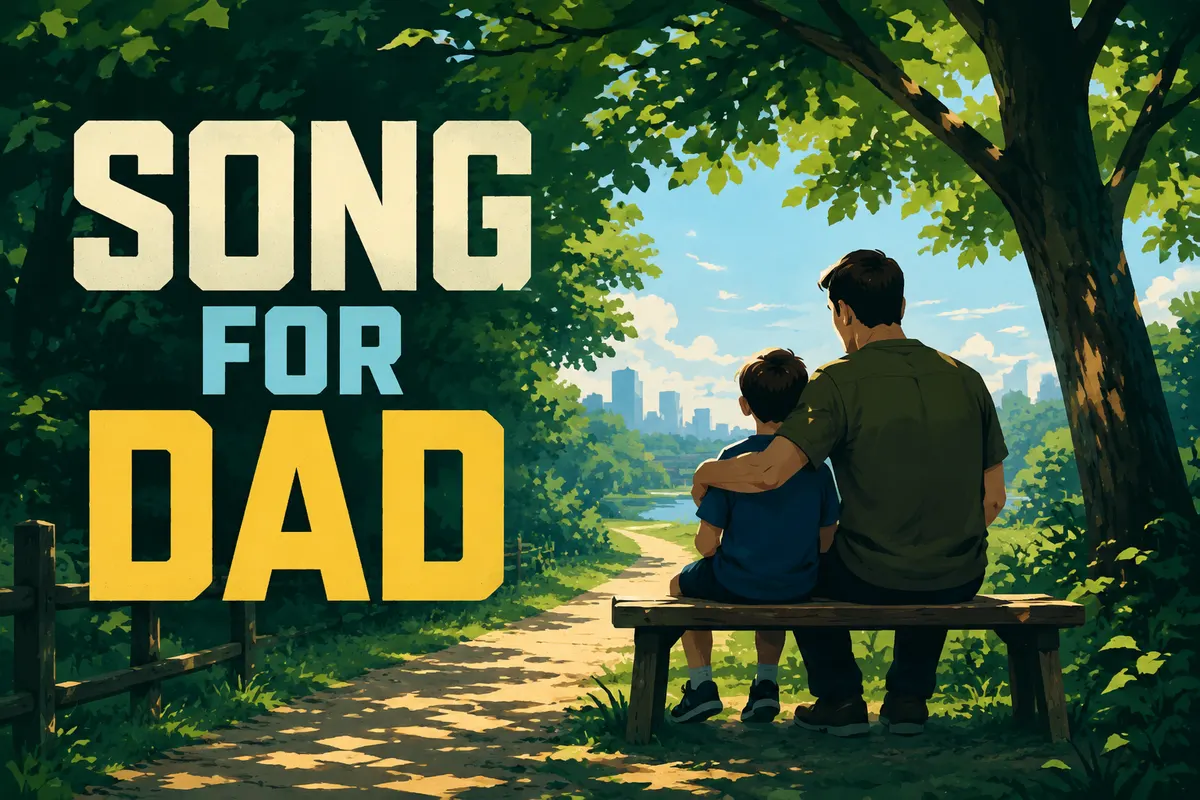 Atmospheric poster for the Song for Dad template