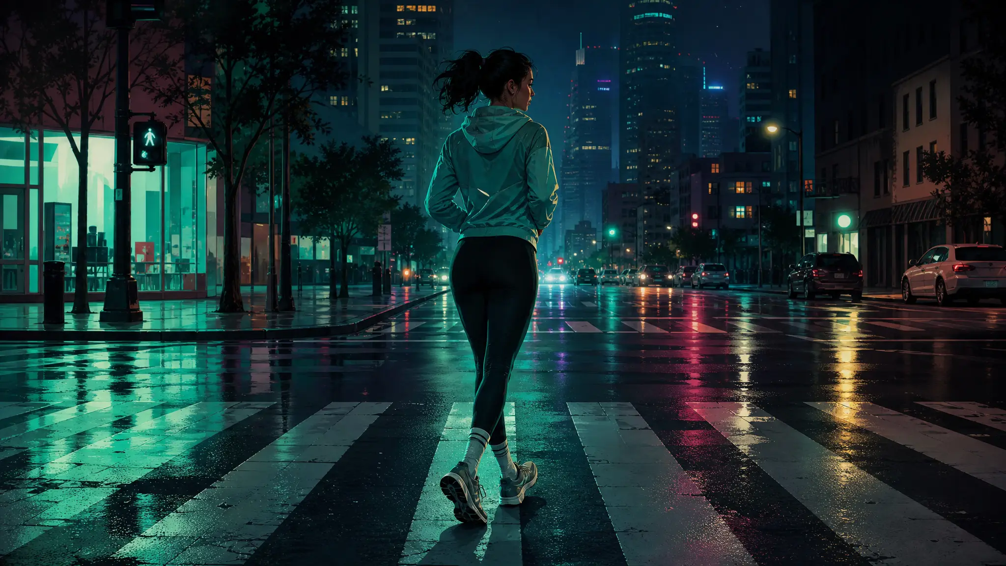 Atmospheric poster for the Midnight City Run template